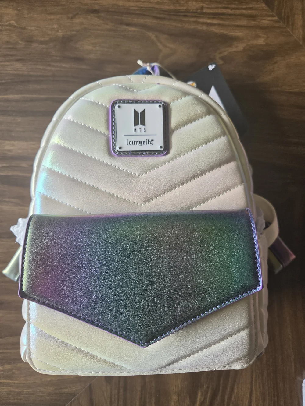 Funko Pop! By Loungefly BTS Iridescent Quilted Backpack, New